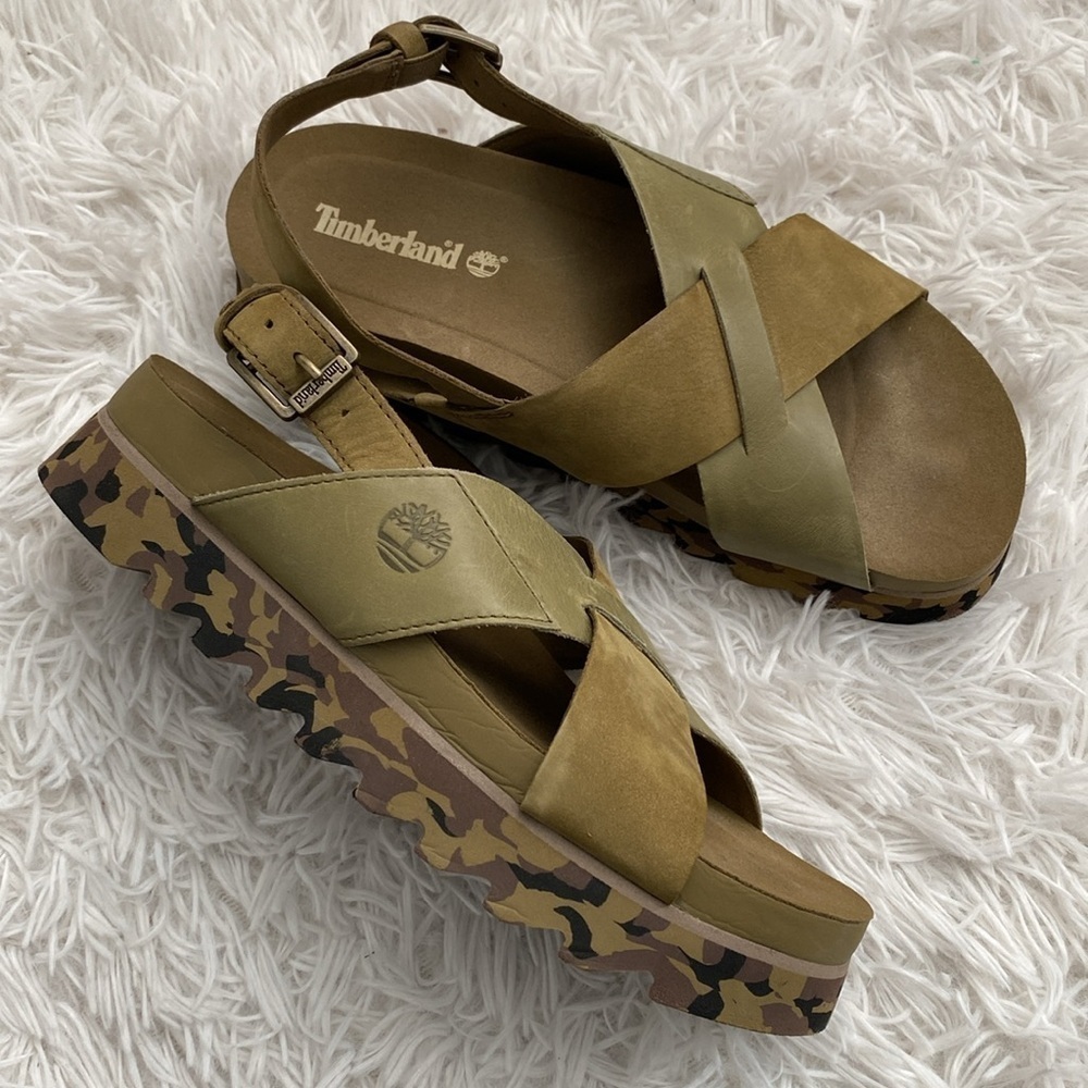NWT Timberland olive green nubuck sandals - Picture 4 of 8